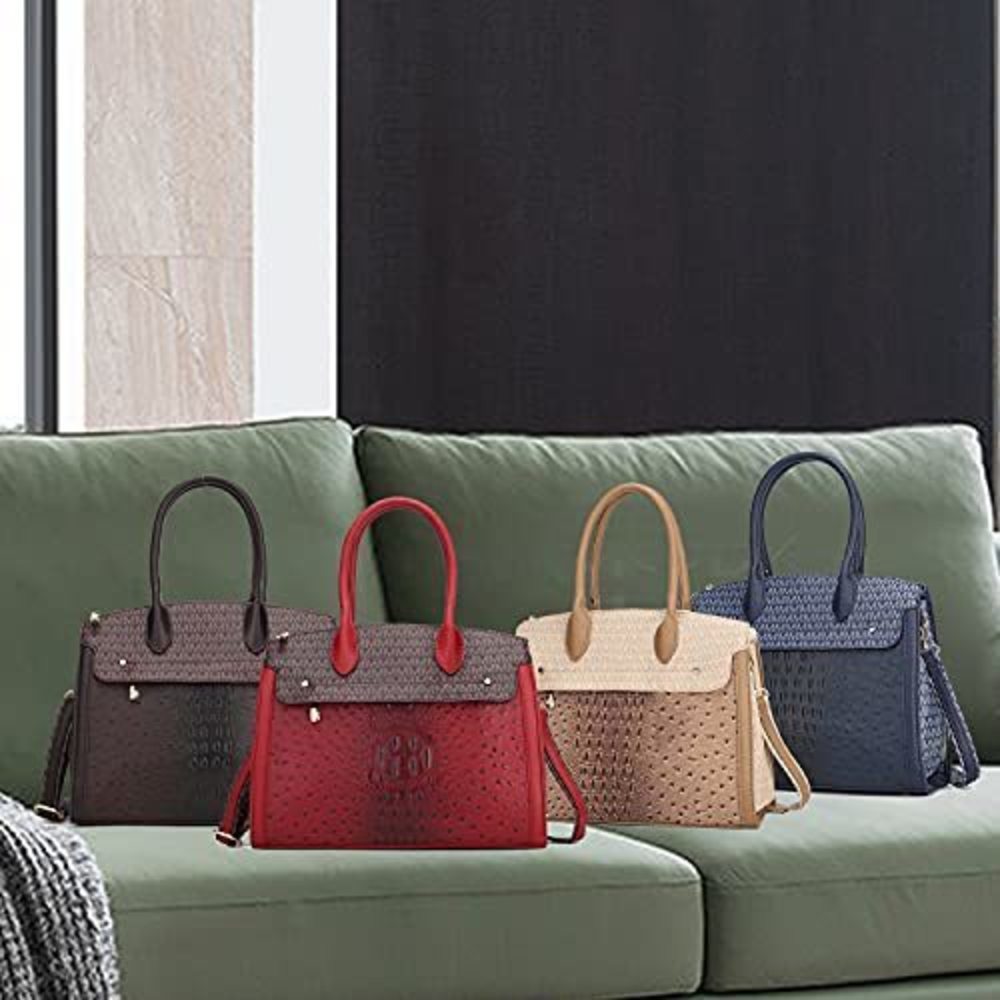 Modern Mkf Crossbody Strap Satchel For – Pu Textured Top Handle Pocketbook – - Picture 7 of 7